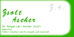 zsolt ascher business card